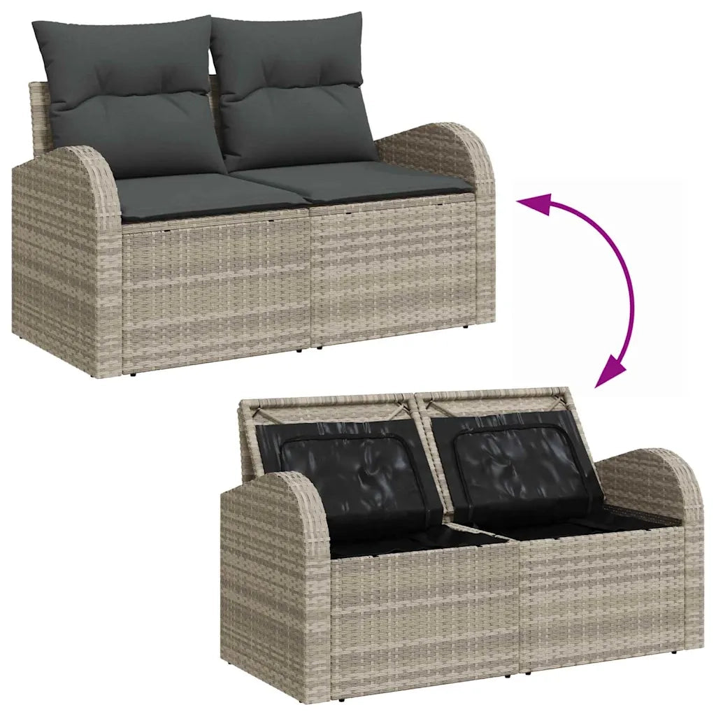 Set Divano da Giardino con cuscino 7 pcs Grigio chiaro 3357305