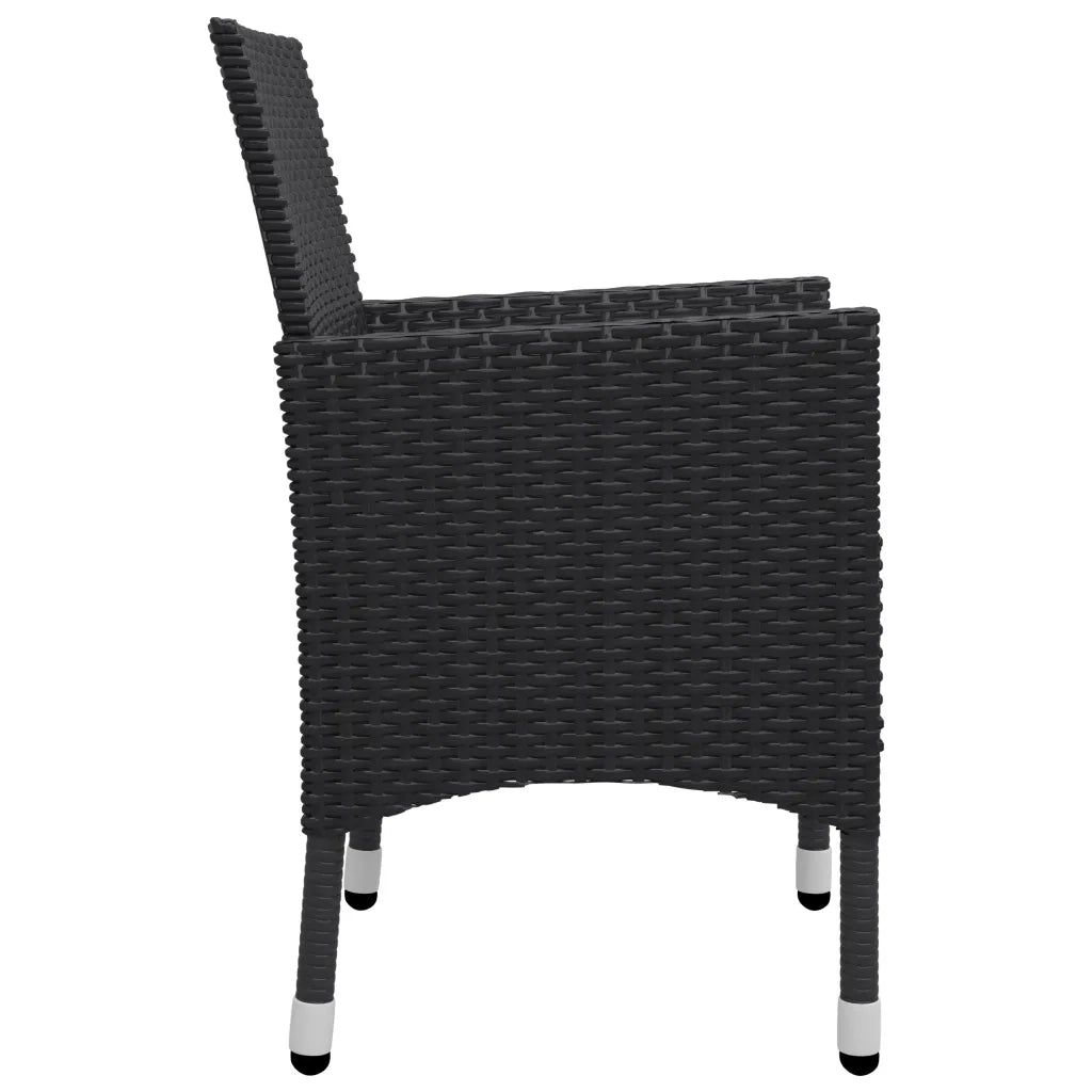 Set Mobili da Pranzo per Giardino 5 pz Nero 3067683