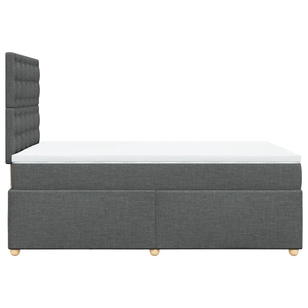 Giroletto a Molle con Materasso Grigio Scuro 120x200 cm Tessuto