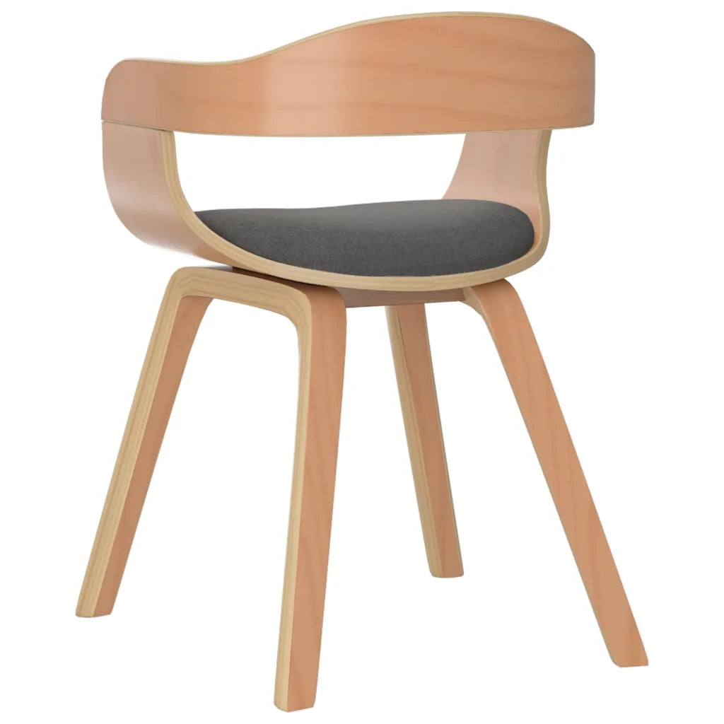 Sedie da Pranzo 4 pz Grigio Chiaro Legno Curvato e Tessuto 3092387