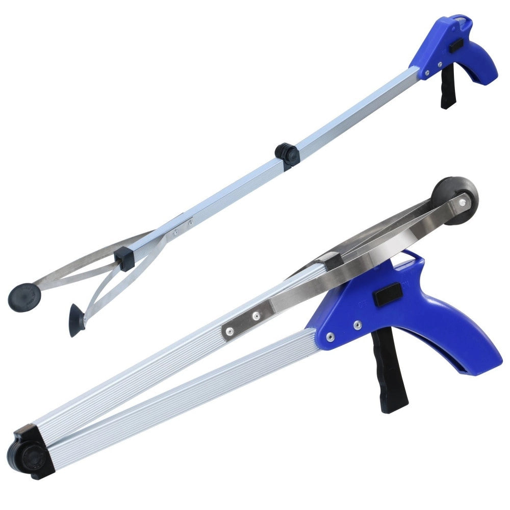 Trade Shop - Pinza Raccogli Oggetti Braccio Pieghevole Telescopica Prendi Tutto Con Manico -
