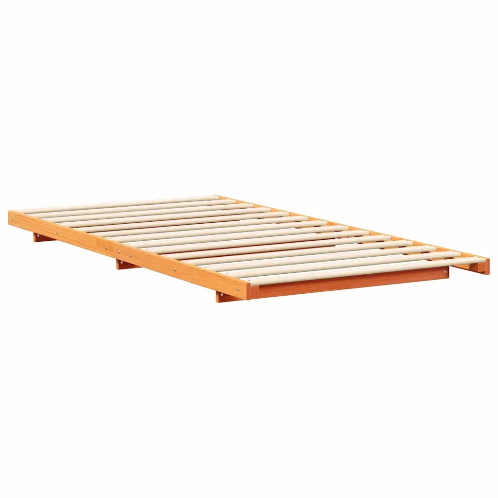 Letto singolo | Letto per adulti | Struttura del letto Marrone cerato 90 x 220 cm Pino massello
