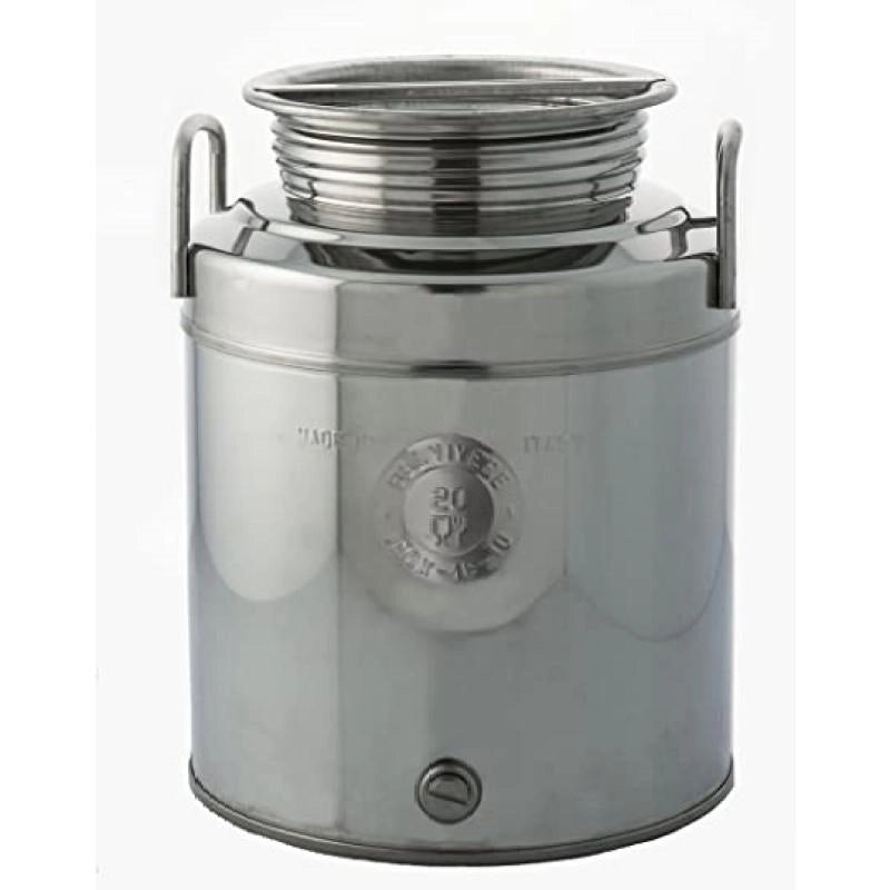 CONTENITORE ACCIAIO INOX PER OLIO 20 L AGGRAFFATO