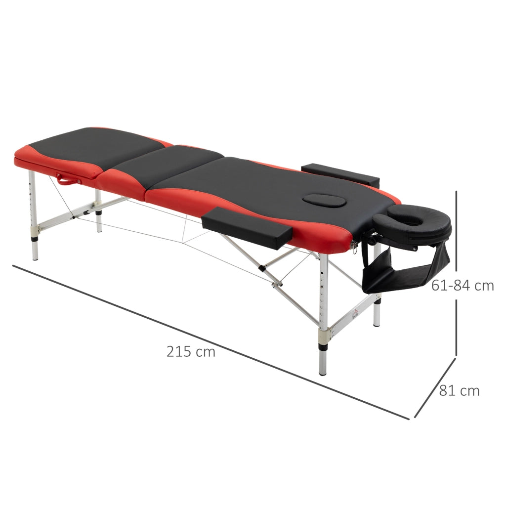 Letto Massaggio Portatile con Testiera e Braccioli ¨C zephmum ¨C Rosso