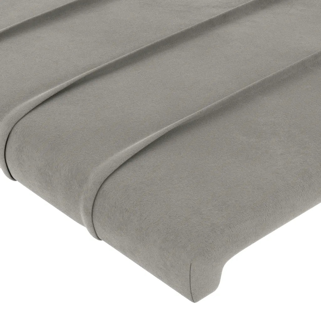 Letto matrimoniale | Letto per adulti | Giroletto senza Materasso Grigio Chiaro 160x200 cm Velluto