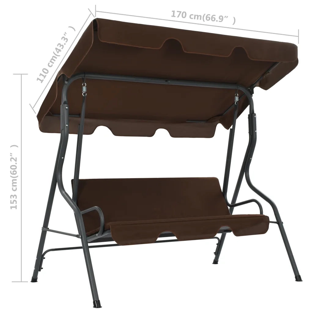 Panchina a Dondolo da Giardino | Panca da Giardino Caff¨¨ 170x110x153 cm