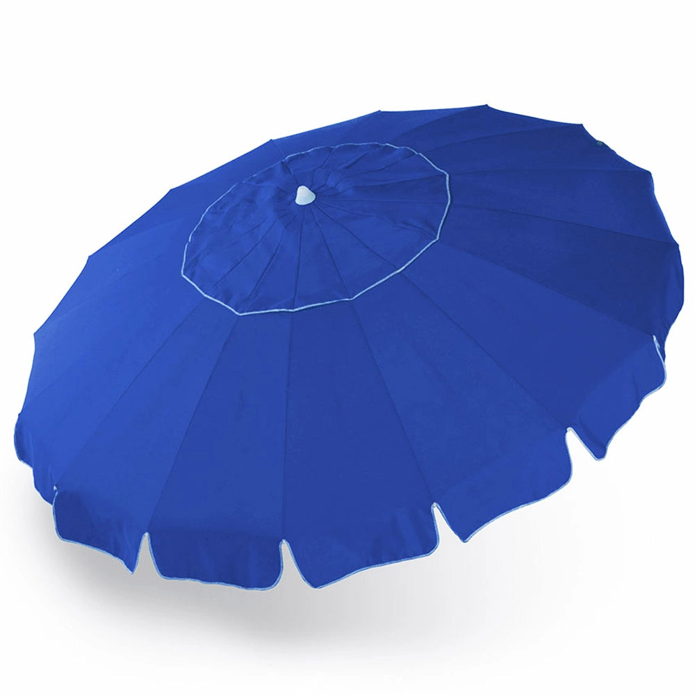 Ombrellone Mare Spiaggia Giardino 220cm Alluminio 16 Stecche con Custodia Blu