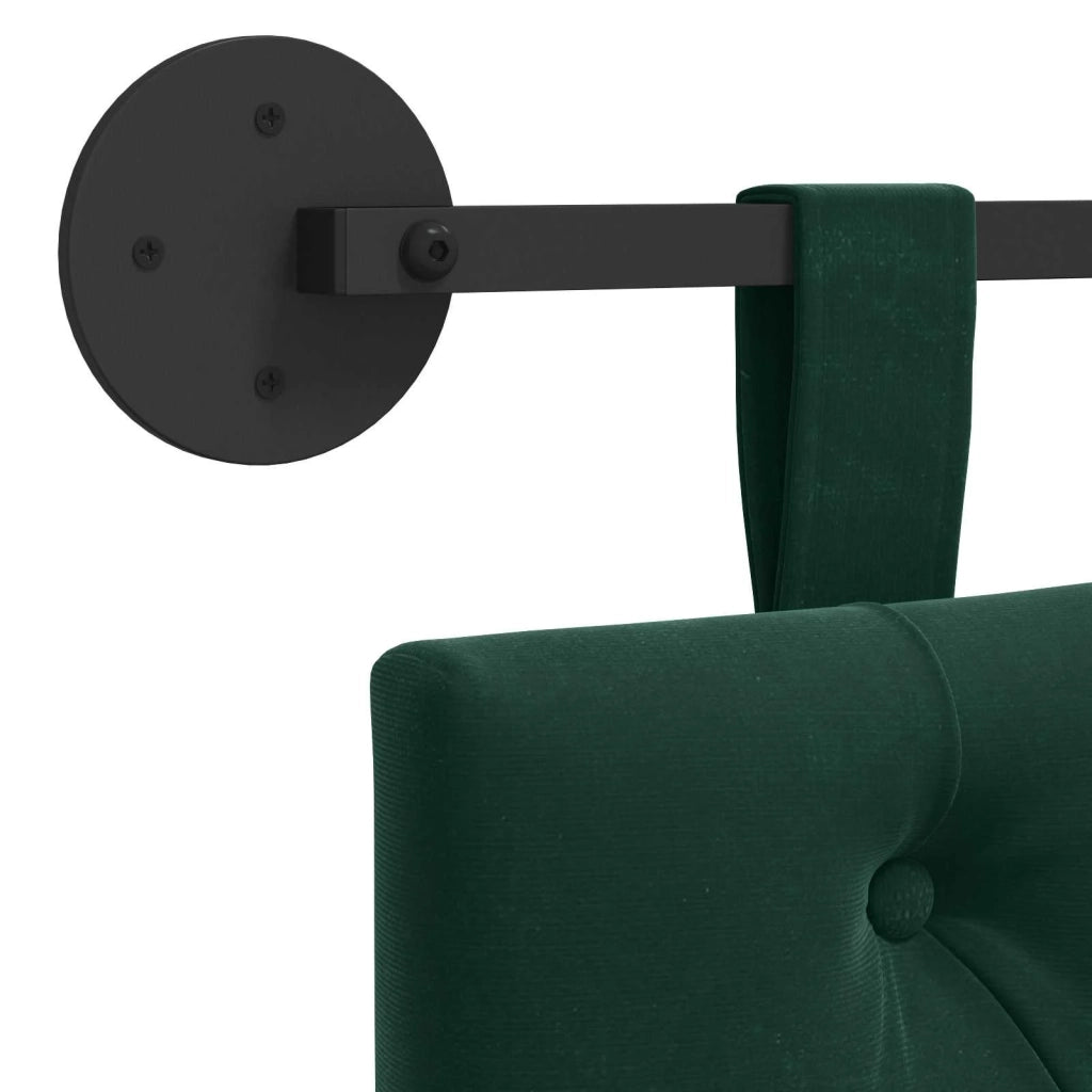Testiera | Testata sospesa Con luce LED Verde Scuro Velluto