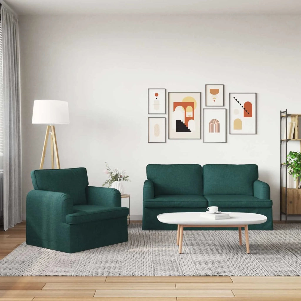 Set di divani 2 pcs Verde Scuro 162 x 80 x 85 cm Tessuto 3407563