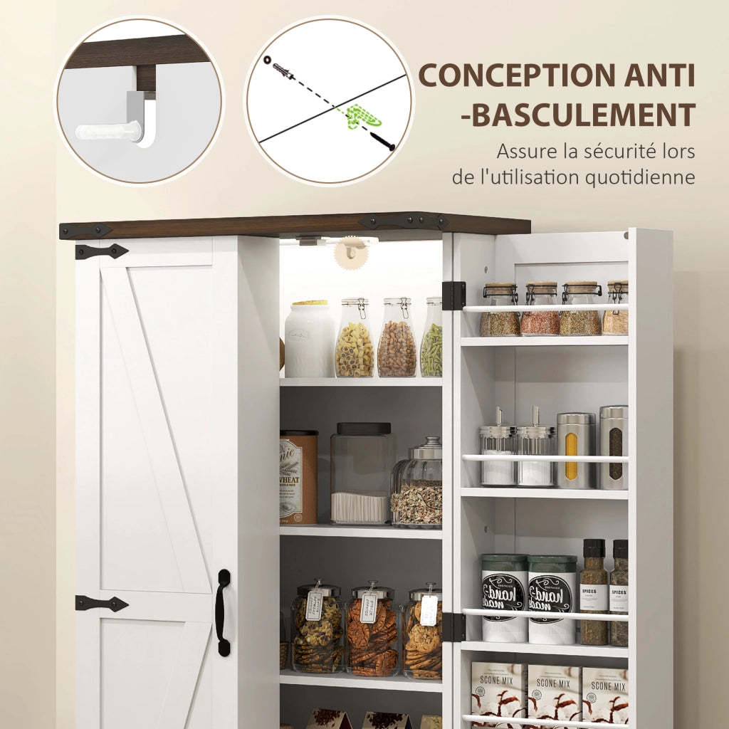 Buffet con 12 ante e luce LED ¨C zephmum ¨C bianco 60x40x120 cm