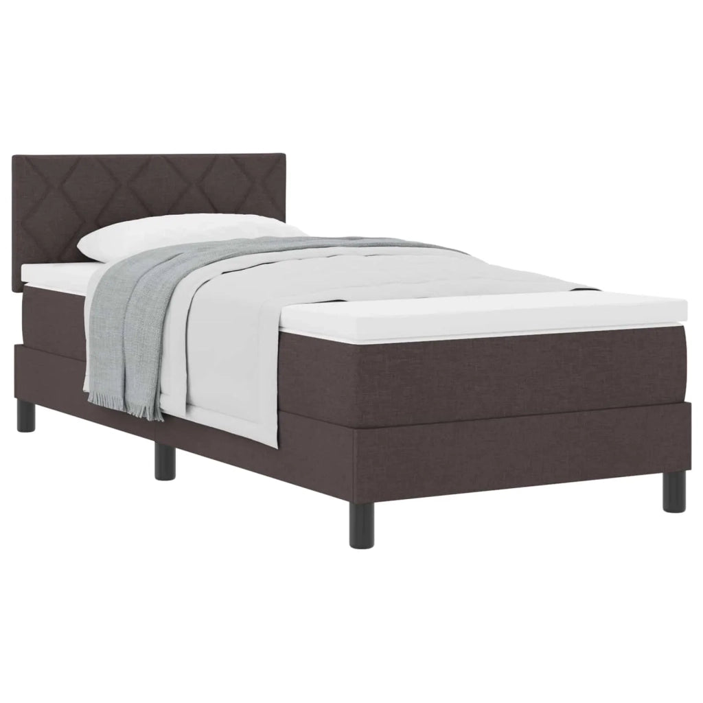Letto a molle con testiera Marrone Scuro 90 x 190 cm Tessuto 3338730