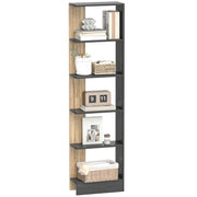 Libreria 5 Ripiani Aperti ¨C Xylo ¨C Nero e Rovere 45x21x170cm