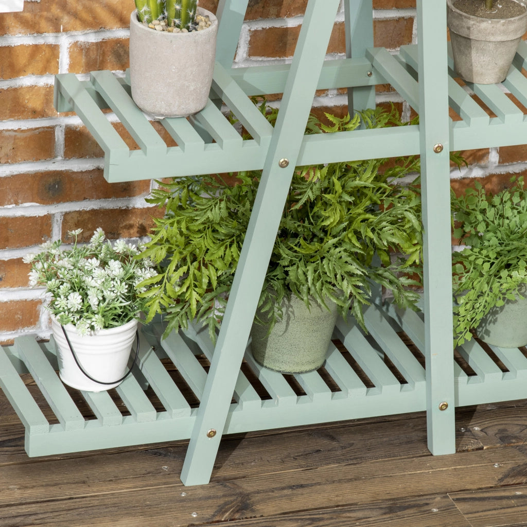 Scaffale per Piante con 3 Ripiani ¨C Zephmum ¨C 76x26x76 cm Verde Chiaro