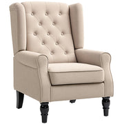 Poltrona in Velluto Reclinabile Massaggiante con Poggiapiedi ¨C Zephmum ¨C Beige 74x86x102 cm