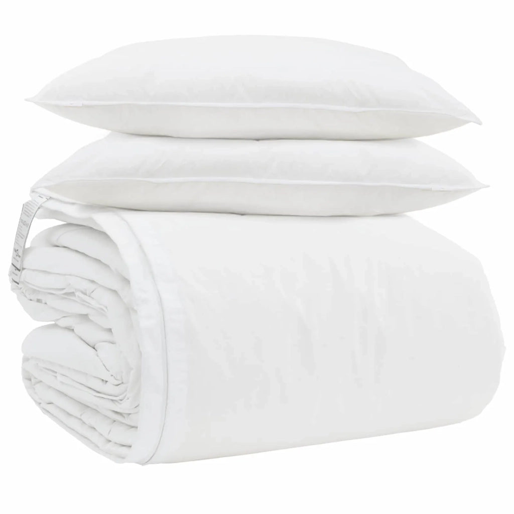 Set di Piumoni con cuscino 3 pcs Bianco Piuma d'anatra