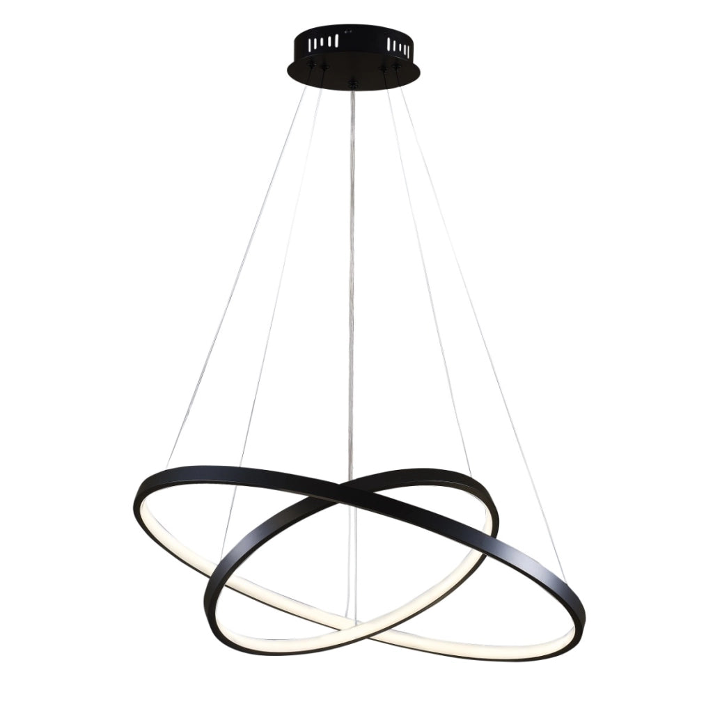 Lampada sospensione LED nera 2 anelli 35W 4000K Polux