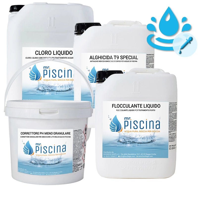 KIT CLORO CONTROL per mantenimento acqua piscina Volume piscina: Da 55 a 100 m³