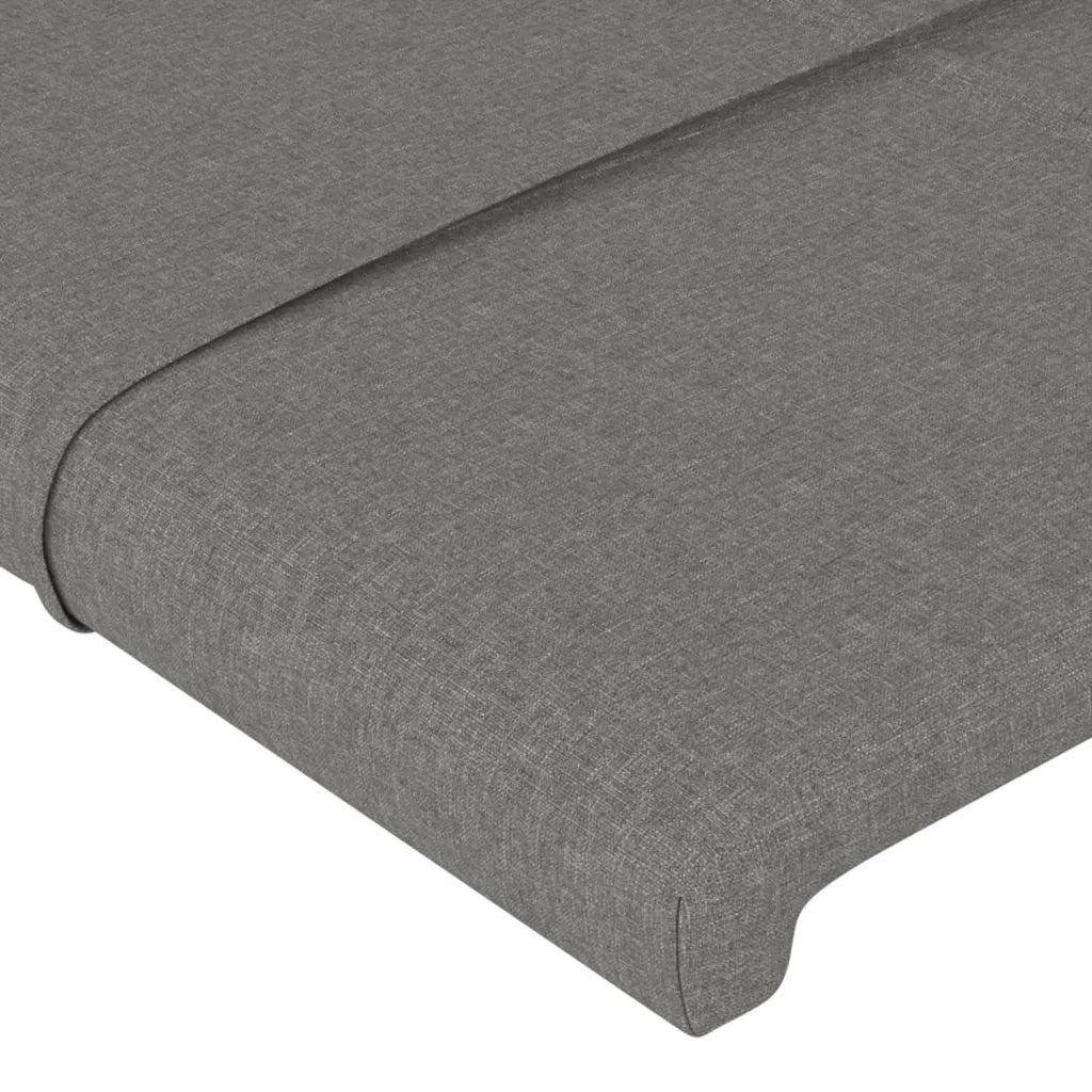 Testiera ad Orecchio-Testata con Orecchie GrigioScuro 183x23x118/128cm in Tessuto 174507
