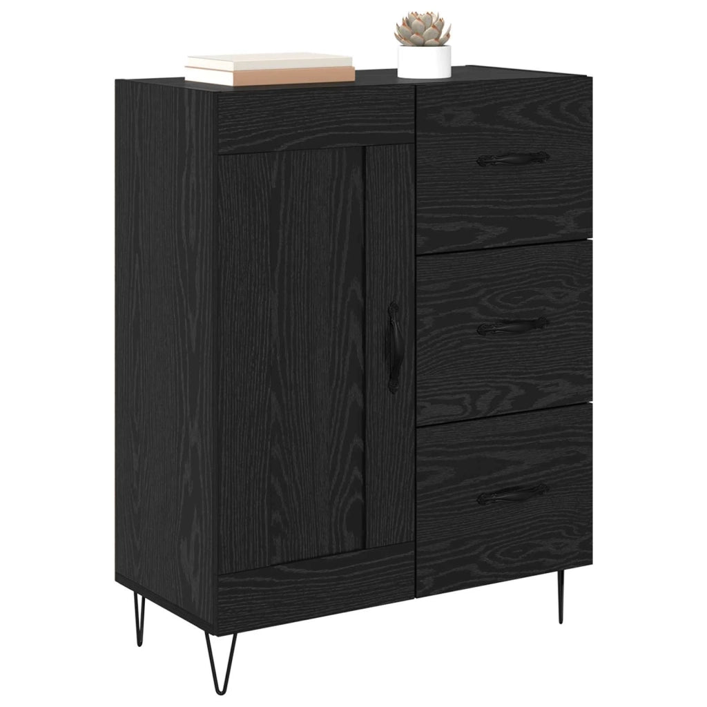Credenza Rovere Nero 69,5 x 34 x 90 cm Legno ingegnerizzato 881620