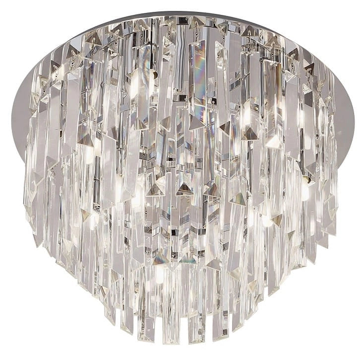 Plafoniera Monaco glamour cristallo cromata 42cm 9xG9