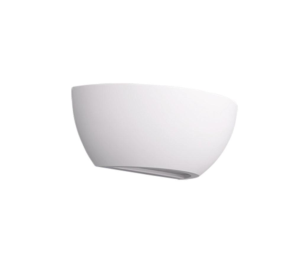 Applique bi-emissione, gesso, bianco, L 24,5 cm, Roma