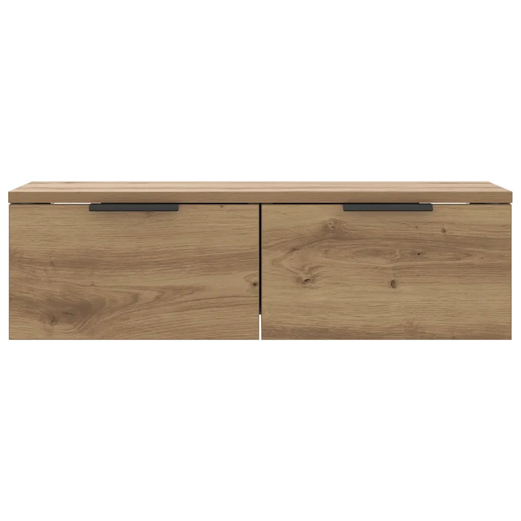 Mobiletto a muro in legno composito 68 x 30 x 20 cm versatile dal design elegante pratico per riporre oggetti realizzato a mano in legno di rovere 02_0050987