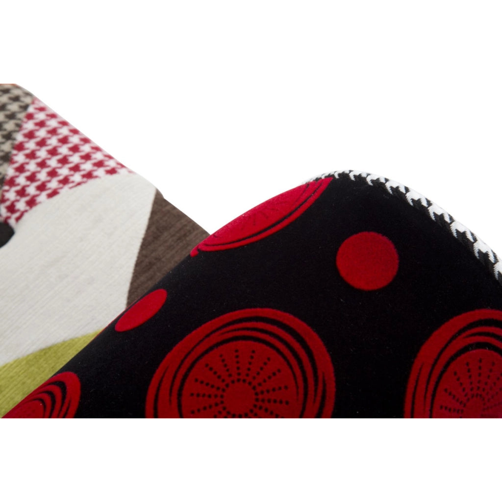 Panca Imperial con braccioli in patchwork multicolor 102x35x54 cm