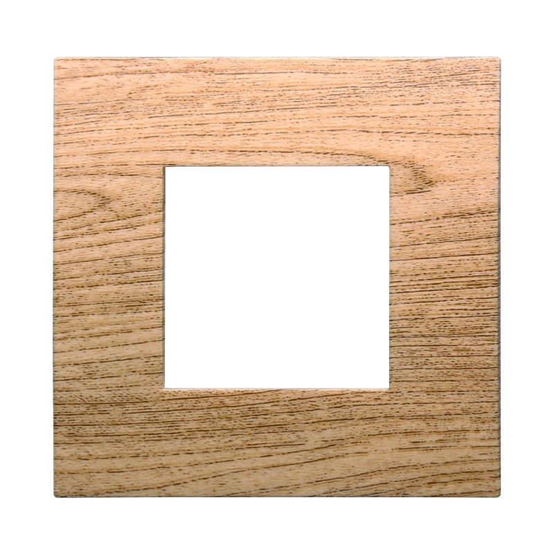 Placca Plastica Serie Venus 2P Colore Legno Scuro Compatibile Con Vimar Arke