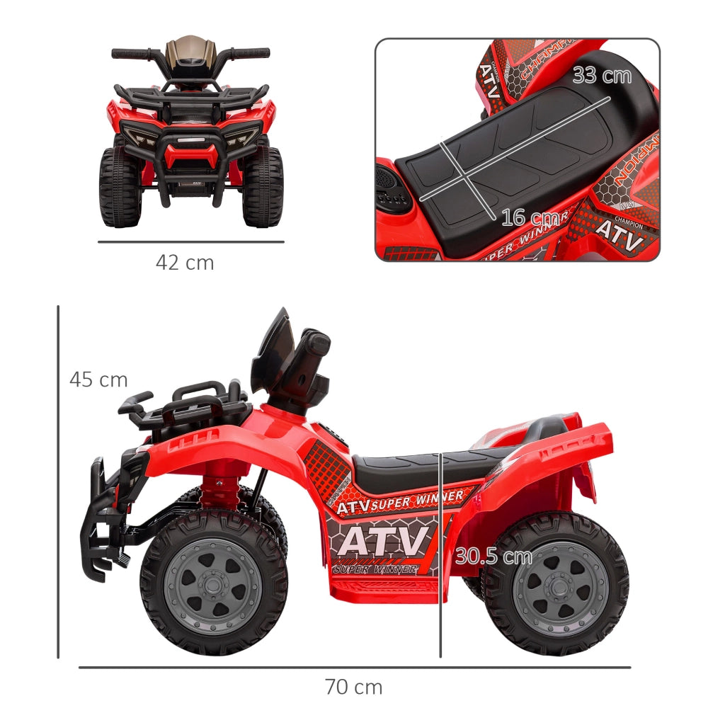 Quad Elettrico per Bambini ¨C Zephmum ¨C Rosso 70x42x45cm