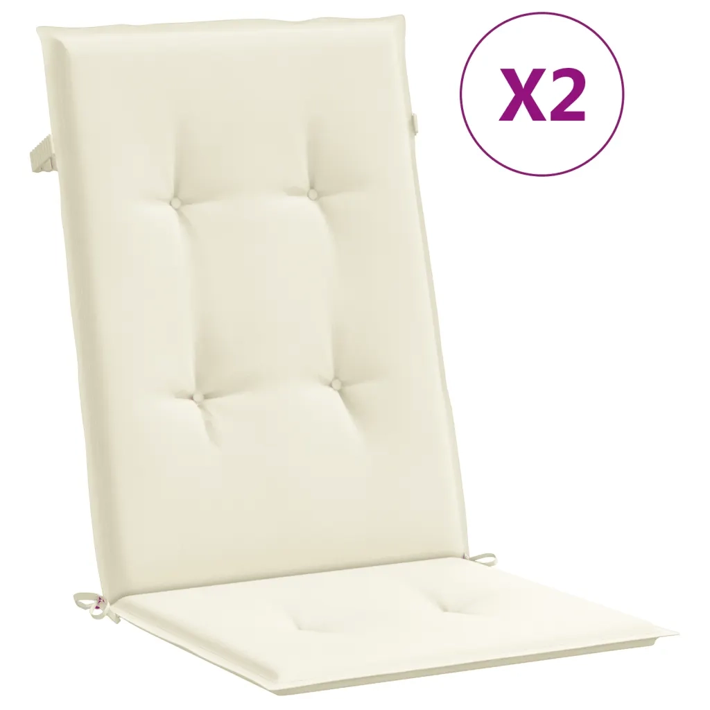 2 pz Cuscini per Sedie da Giardino Crema 120x50x3 cm  cod mxl 48366