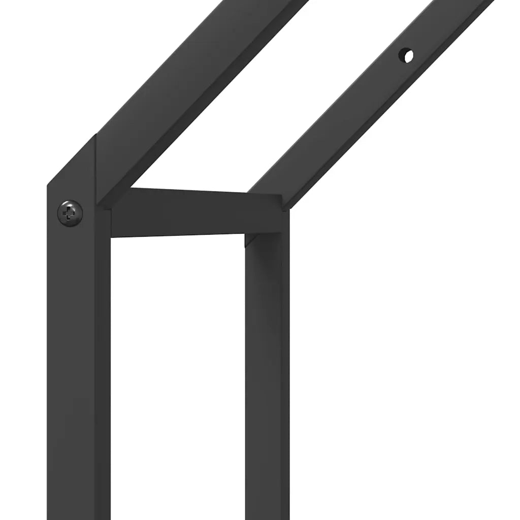 Rastrelliera per Legna da Ardere Nera 40x25x60 cm 864291