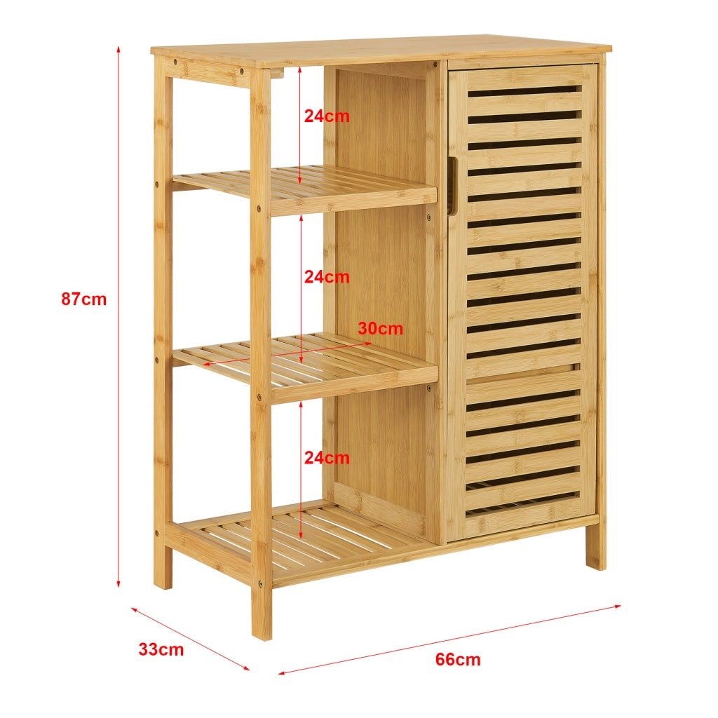 Mobile da Bagno Vetlanda in Bambù 87 x 66 x 33 cm - Naturale [en.casa]