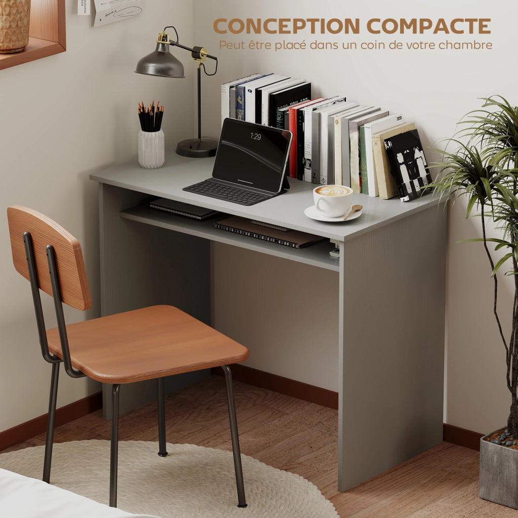 Scrivania computer con ripiano ¨C Zephmum ¨C Grigio 90x50x74 cm