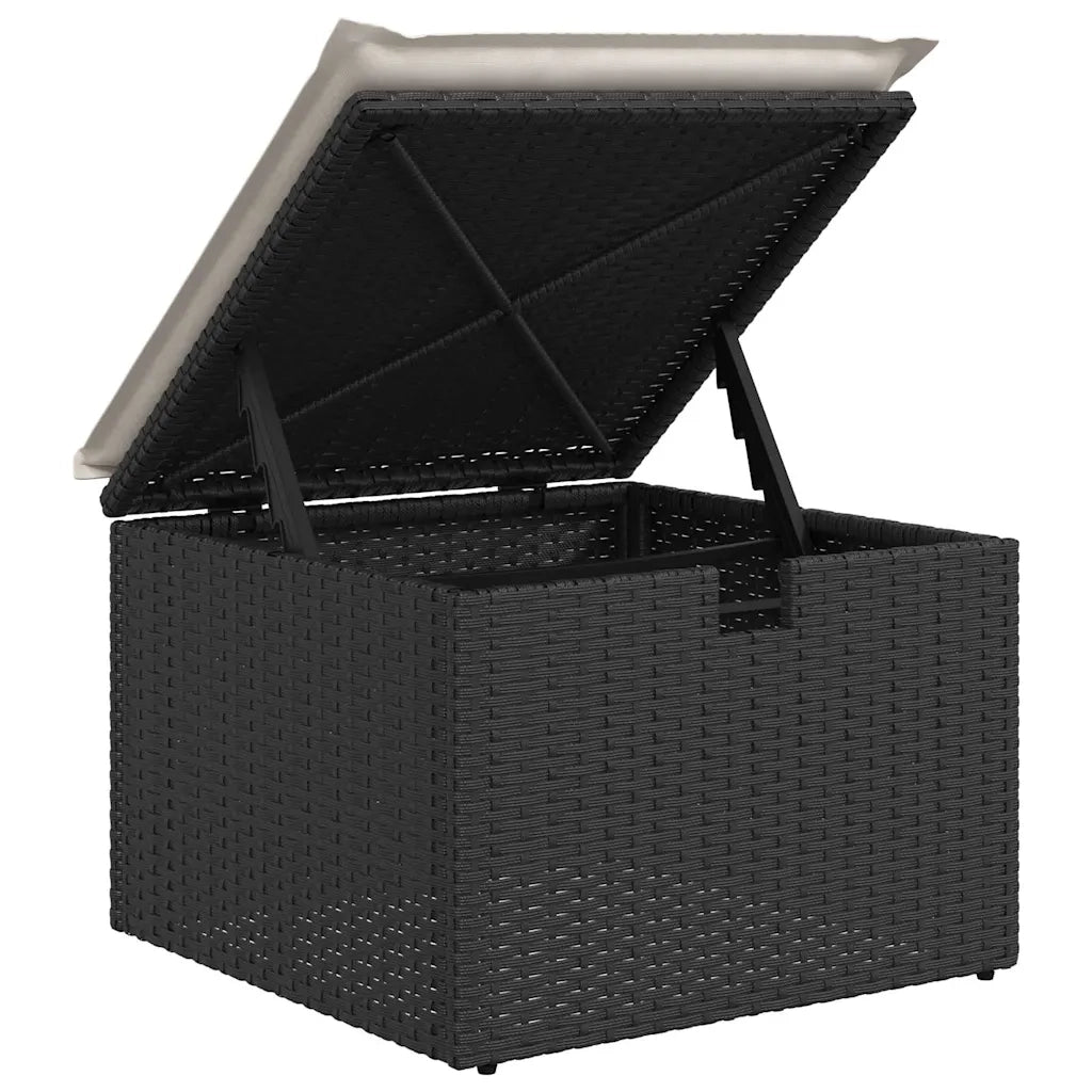 Set Divano da Giardino con cuscino 6 pcs Nero polyrattan 3359366