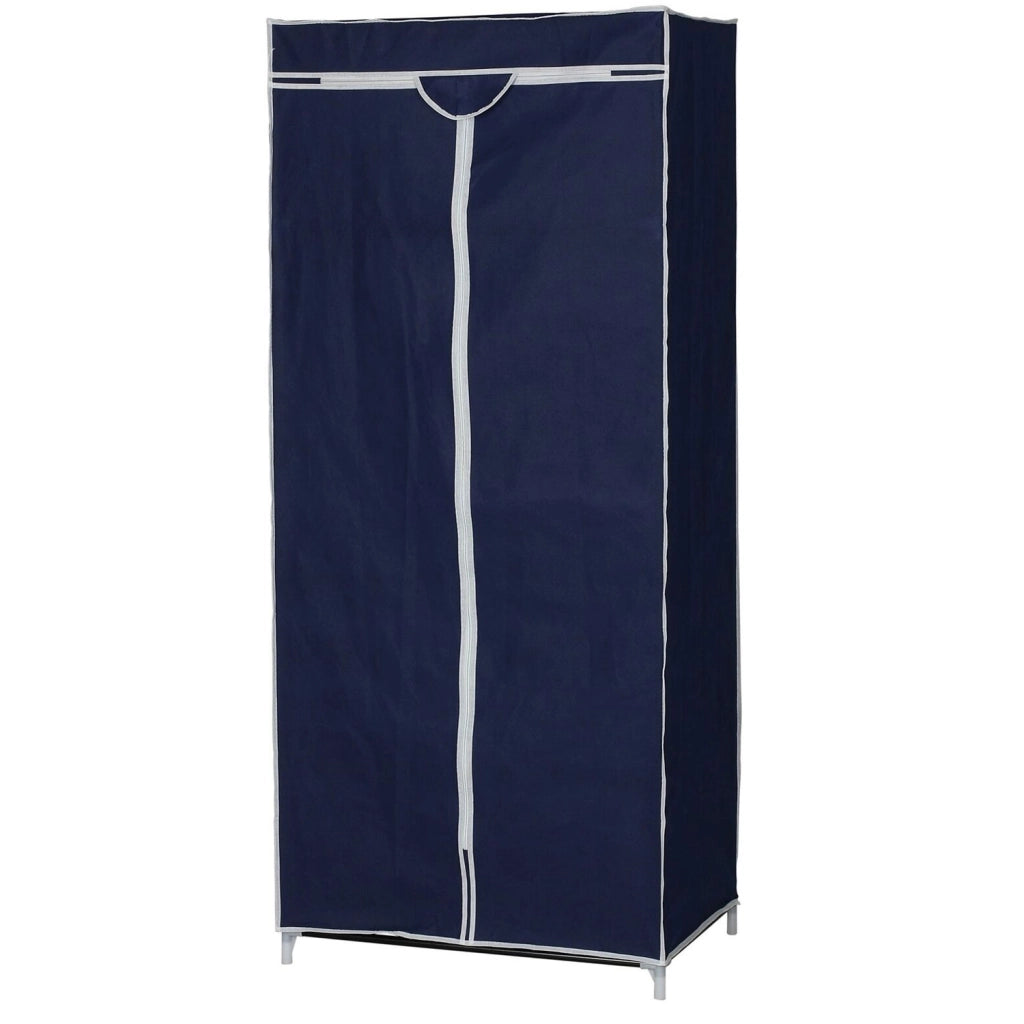 ARMADIO IN TESSUTO STAND APPENDIABITI DA TERRA STENDER PORTA ABITI PORTATILE Blu