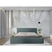 Lettino CERVIN – Velluto morbido Notte smeraldo – 140x200 cm – Rete sollevabile – Design elegante