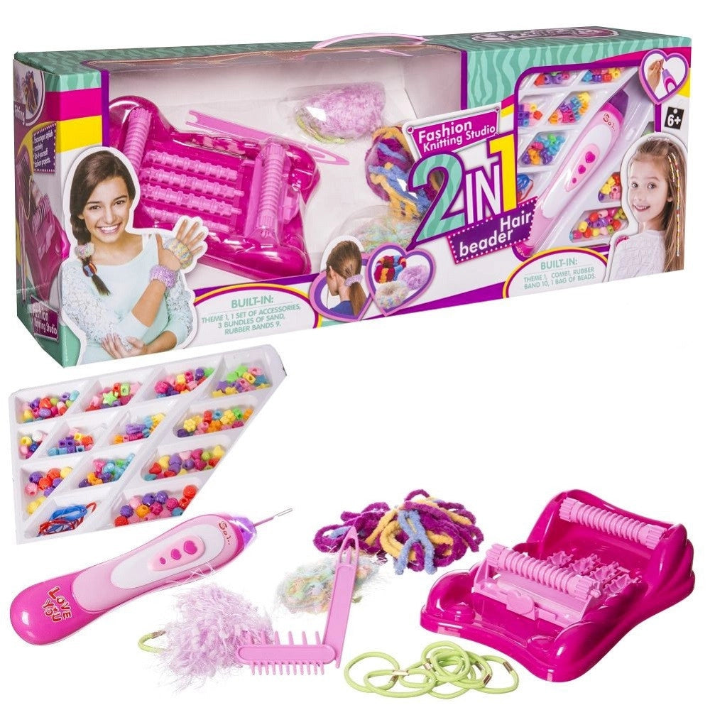 Trade Shop - Set Hair Beader Crea Codini E Trecce Gioiello Giochi Giocattolo Per Bambini -