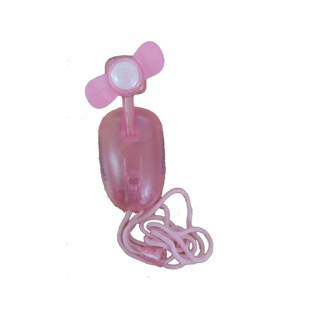 Trade Shop - Mini Ventilatore Da Mano Scrivania Collo Portatile Rosa Desktop A Batterie -