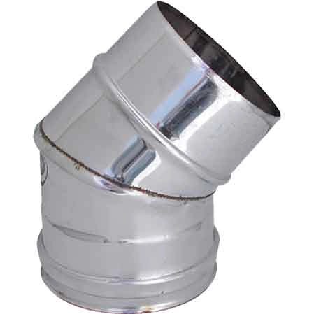 GOMITO A 45  ° PER CANNE FUMARIE  EE ? 200 mm