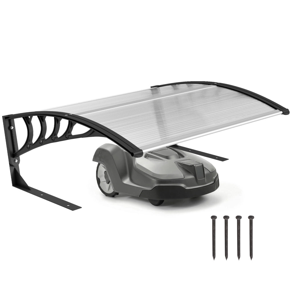 Pensilina per Tagliaerba ¨C zephmum ¨C Alluminio 100x81x43 cm Bianco e Nero