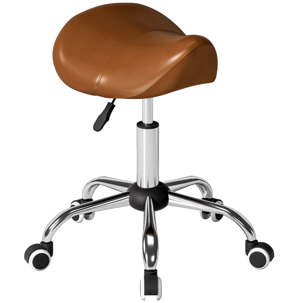 Sgabello ergonomico con rotelle e altezza regolabile ¨C Minimal ¨C Marrone 52x53x49-61cm