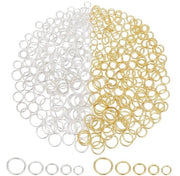 Anelli di connessione saldati - 400 pezzi - Argento e Oro - Adatti per artigianato