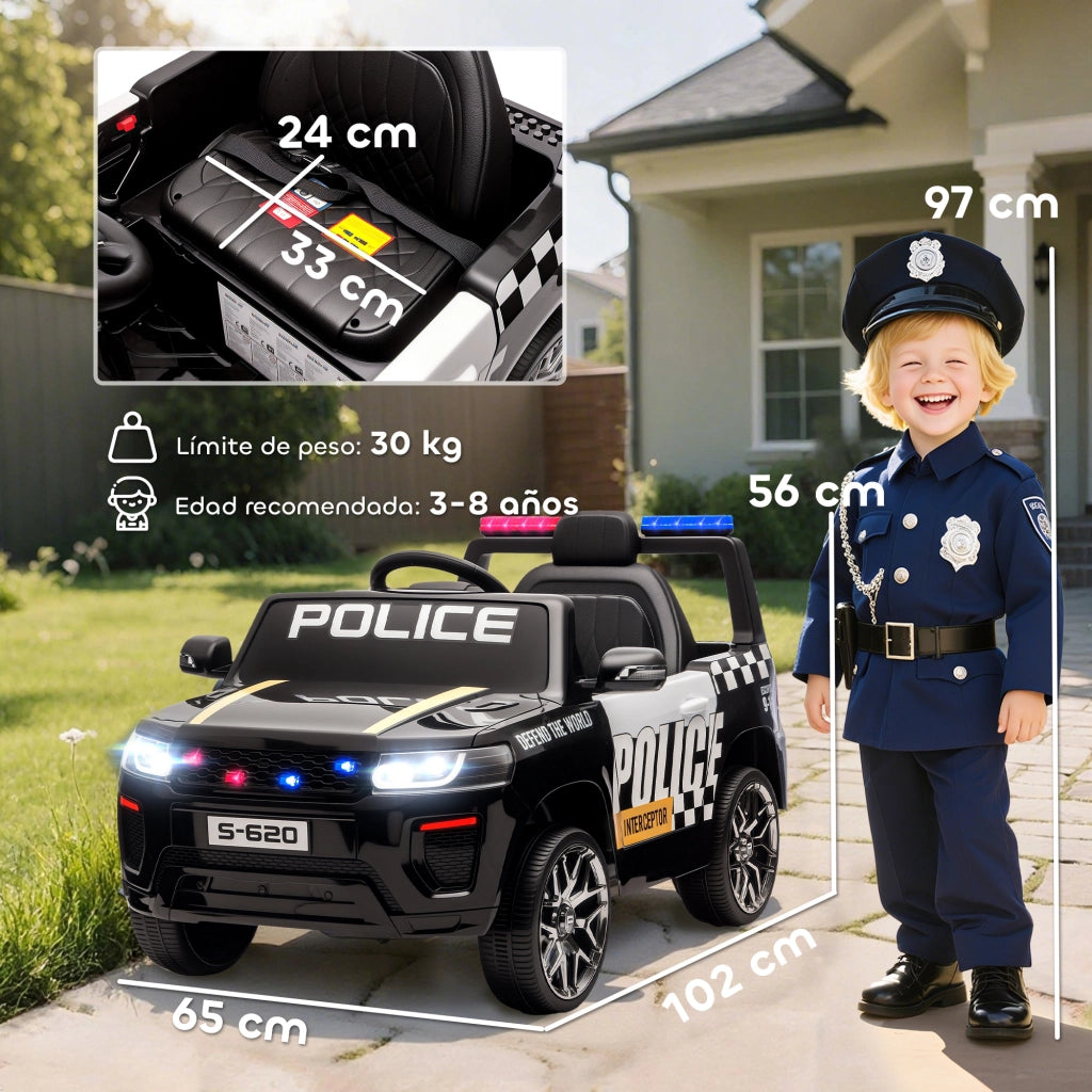 Auto Polizia Bambini Telecomando ¨C Minimal ¨C Nero