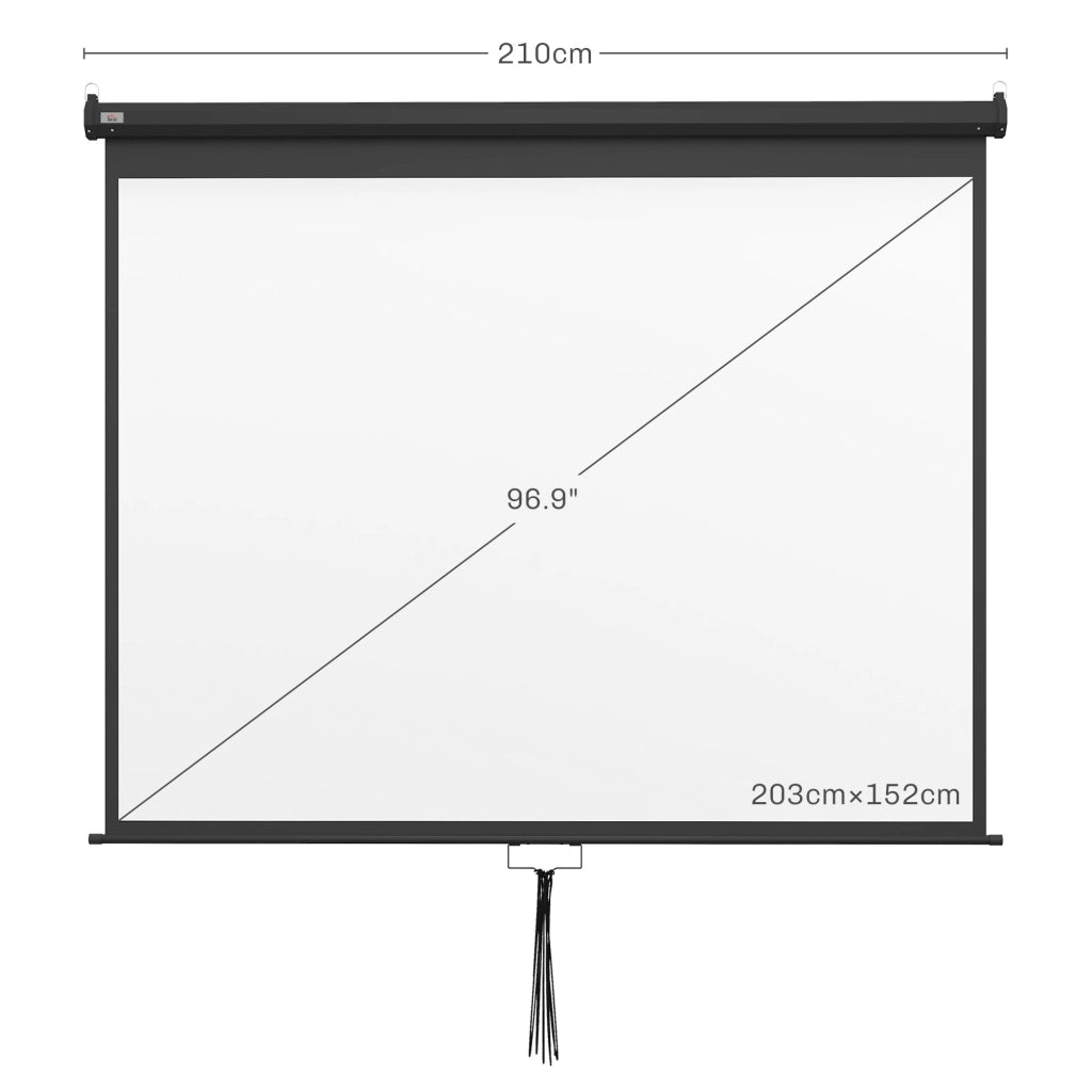Telo Proiettore 100 Pollici ¨C Minimal ¨C Bianco e Nero 203x152cm