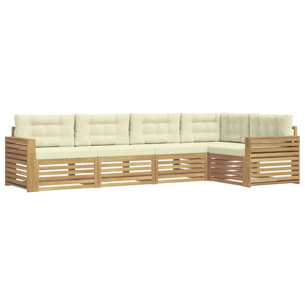 Set di divani da esterno 5 pcs Bianco e Crema 3390490