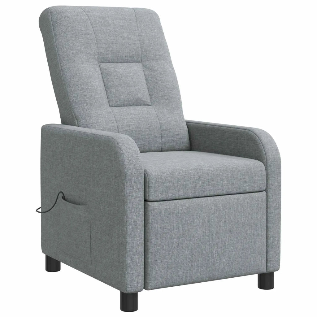 Poltrona Massaggiante Grigio Chiaro Tessuto 42035033