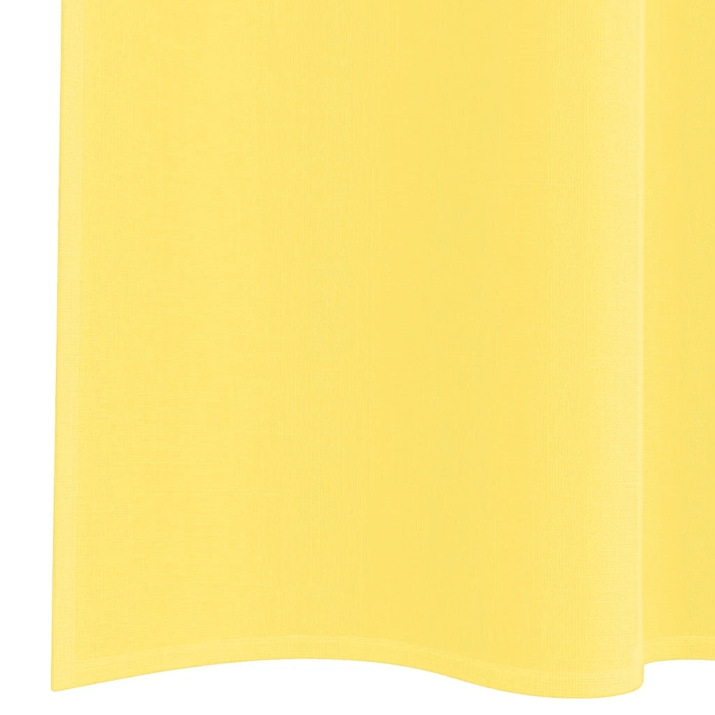 Tende in Voile con Tasche per Aste 2 pz Giallo