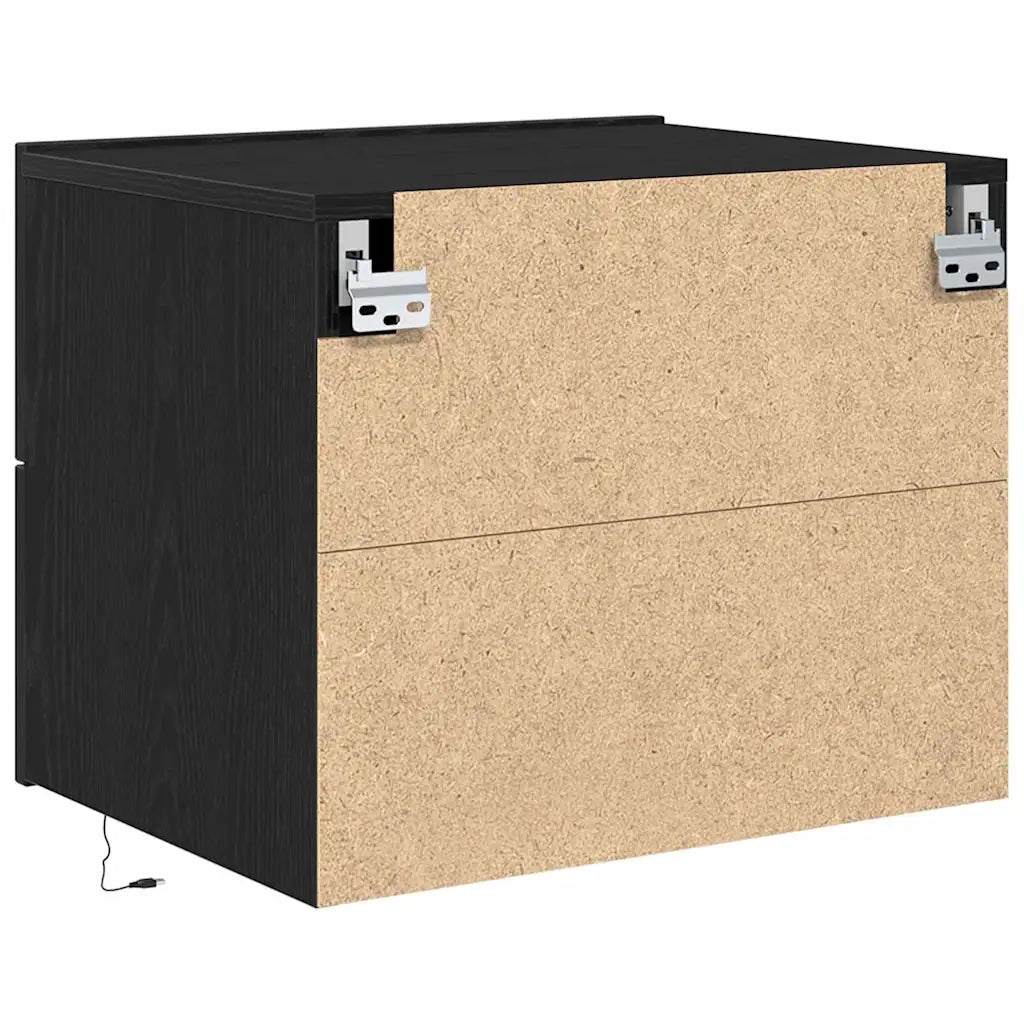 Armadio da Notte Rovere Nero 50 x 39 x 41 cm Legno multistrato 863076