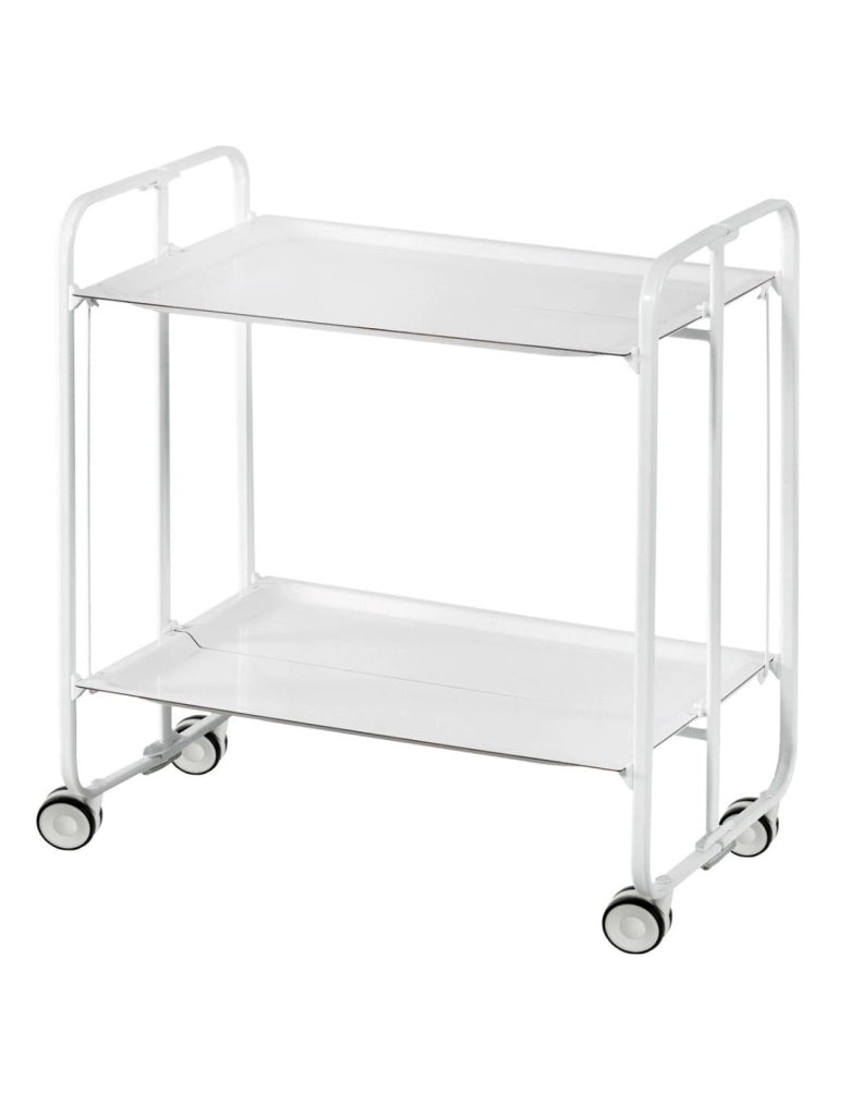 Carrello da cucina pieghevole bianco con ruote BAUHAUS 2 ripiani