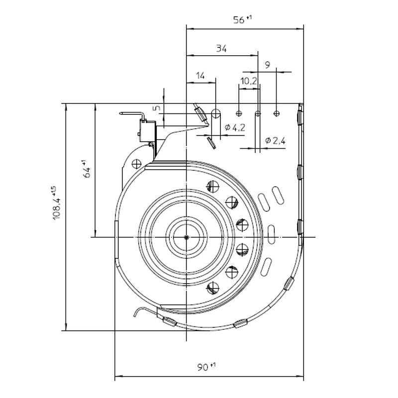 Ventola tangenziale EBM QLN65/3600 A2-3038LH Motore Destro